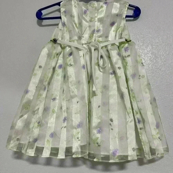 64. George Light Green Floral Flora Dress Flowers Size 12m - Picture 4 of 6